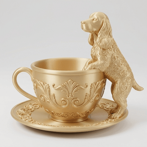 cocker spaniel Renaissance Portrait Trinket Tray (Silky Gold) 3