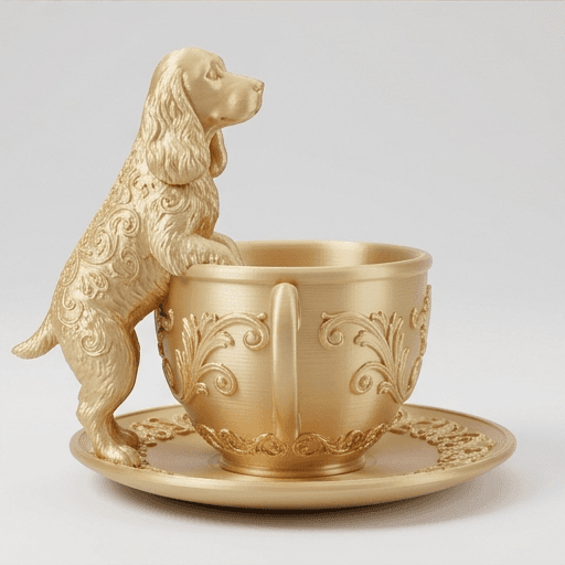 cocker spaniel Renaissance Portrait Trinket Tray (Silky Gold) 4