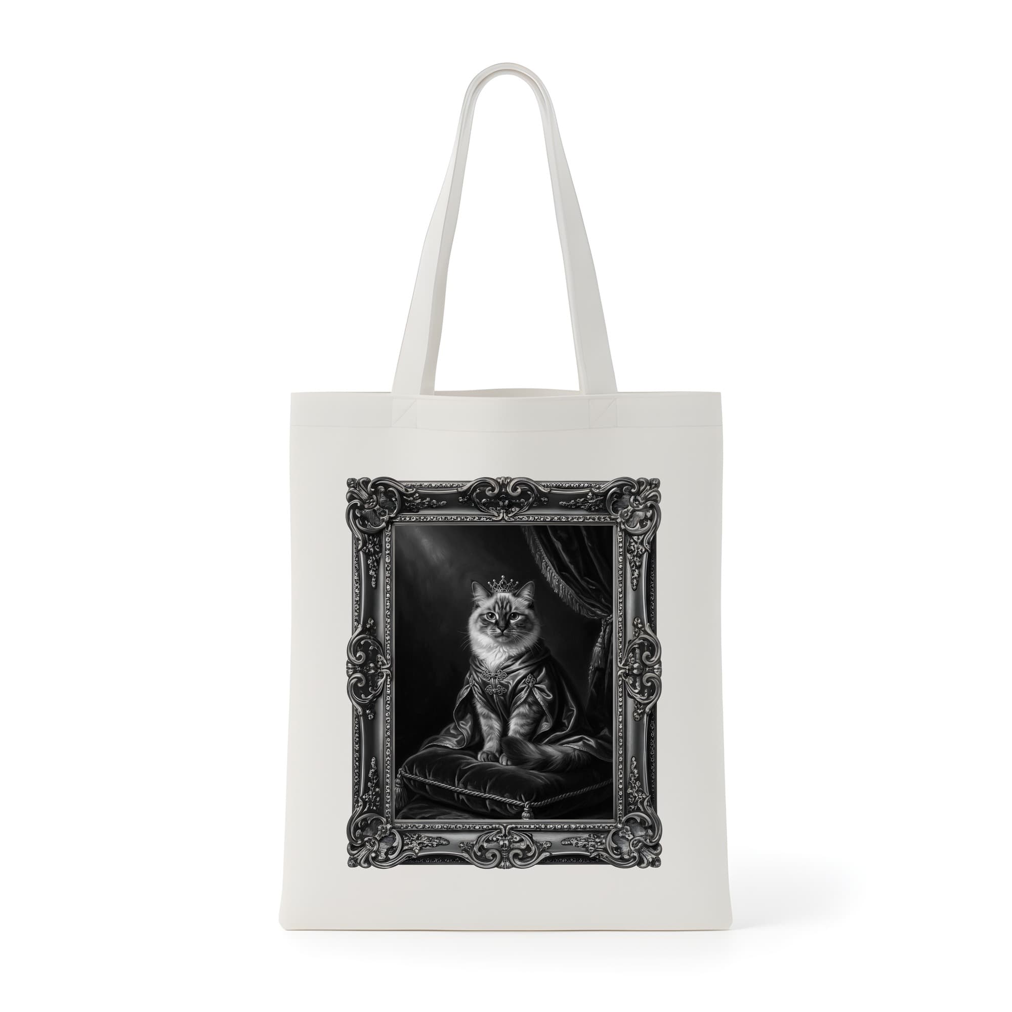 Himalayan Renaissance Portrait Tote Bag (Monochrome Print, Framed Design)