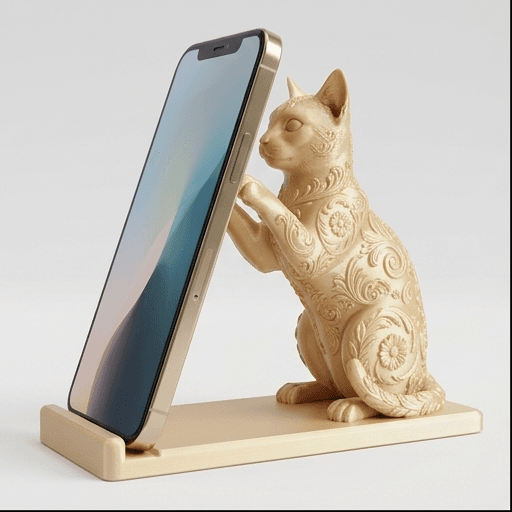 Ocicat Renaissance Portrait Phone Stand (Silky Gold)