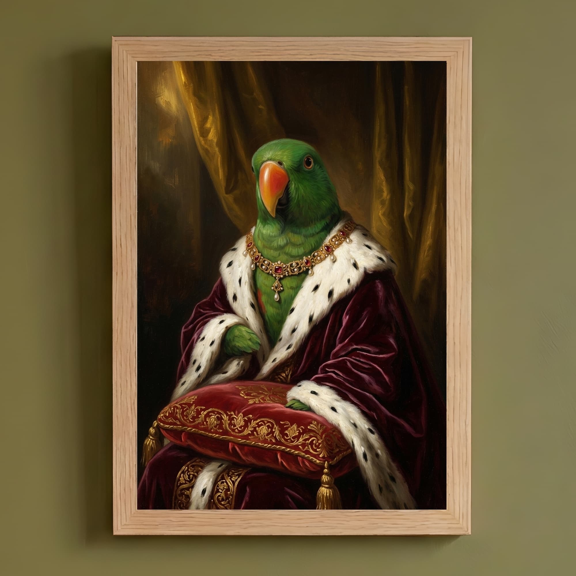 オオハナインコのルネサンス肖像画額装プリント