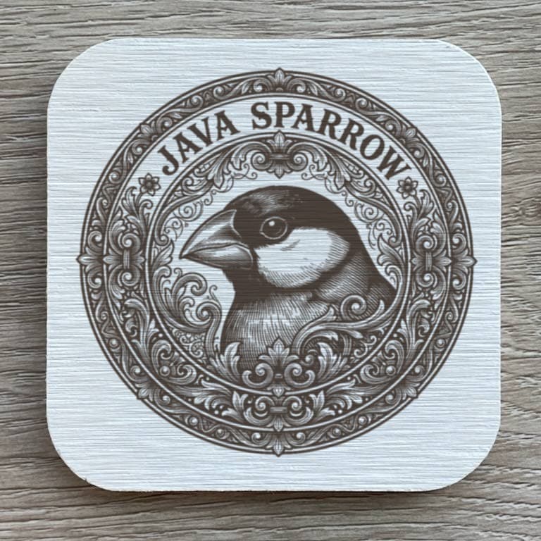 文鳥・ブンチョウのルネサンス肖像画コースターセット