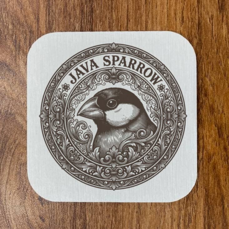 文鳥・ブンチョウのルネサンス肖像画コースターセット 4