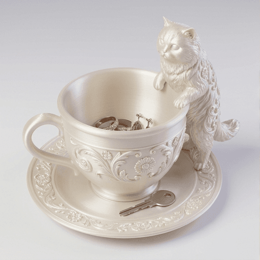 Persian Renaissance Portrait Trinket Tray (Pearl White)