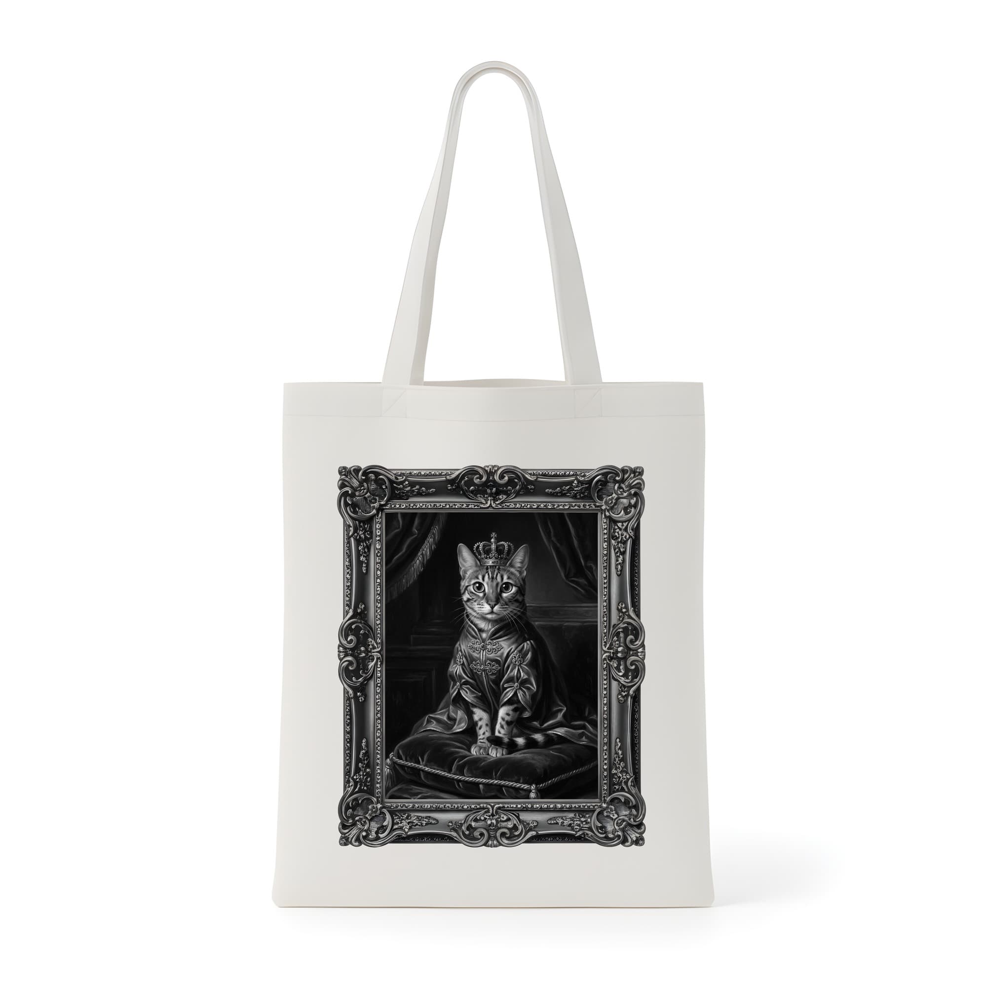 Ocicat Renaissance Portrait Tote Bag (Monochrome Print, Framed Design)