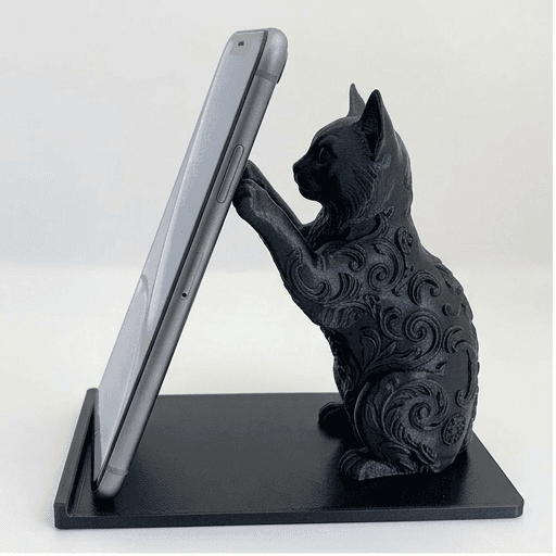 ソマリのルネサンス肖像画スマホスタンド(シルクブラック)