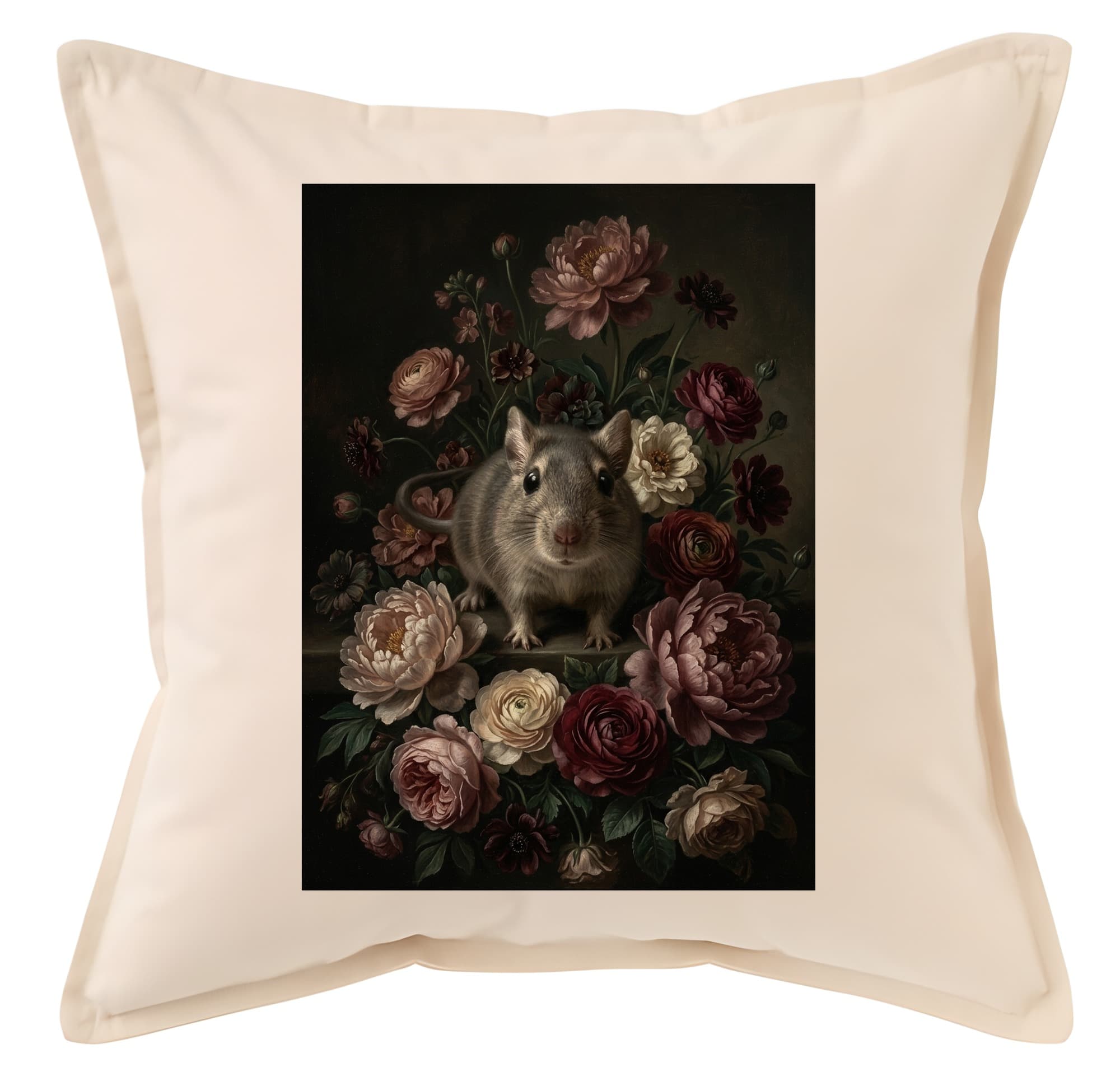 Degu Floral Oil-Painting Floral Cushion