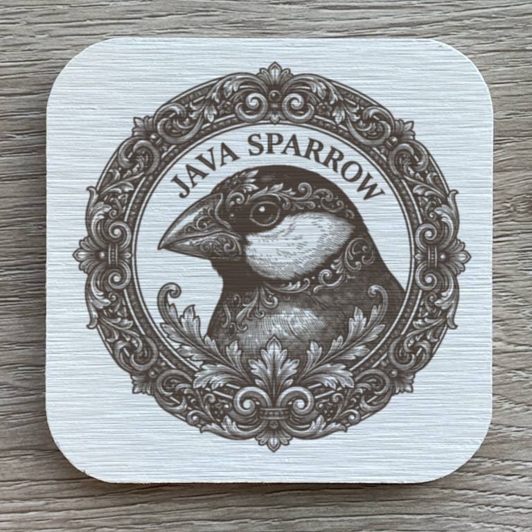 文鳥・ブンチョウのルネサンス肖像画コースターセット