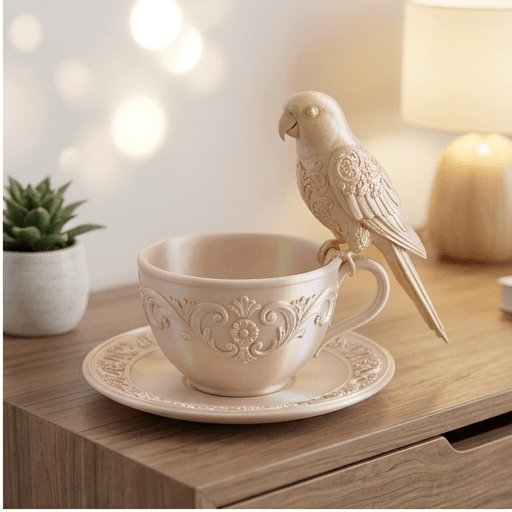 ナナイロメキシコインコのルネサンス肖像画アクセサリートレイ(シルクゴールド) 2