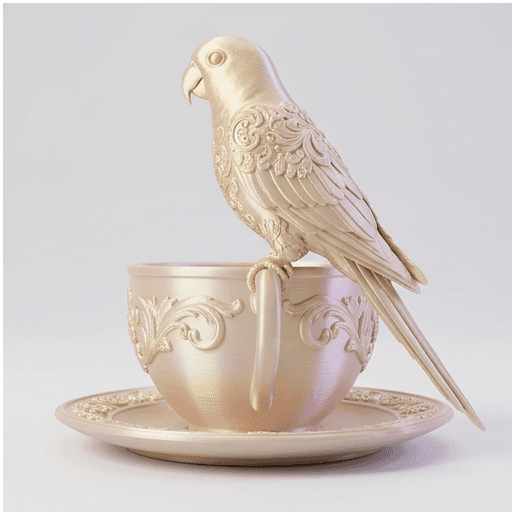 ナナイロメキシコインコのルネサンス肖像画アクセサリートレイ(シルクゴールド) 4