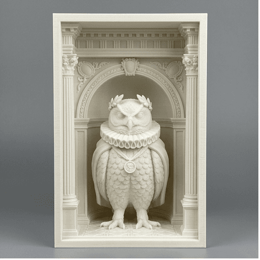 ベンガルワシミミズクのルネサンス肖像画ブックヌーク