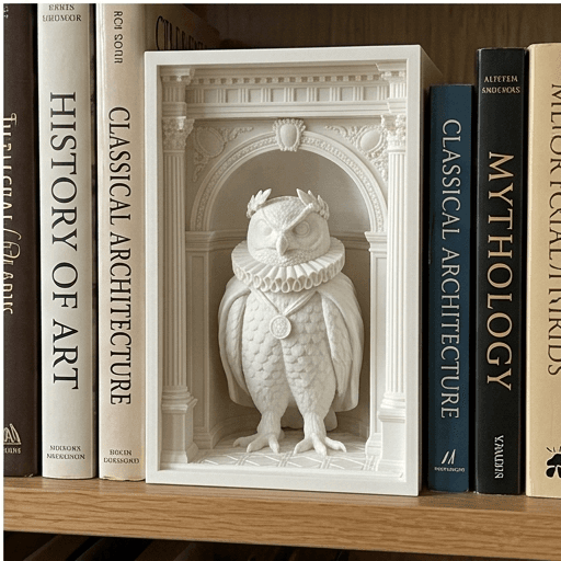Bengal eagle owl Renaissance Portrait Booknook Diorama 4