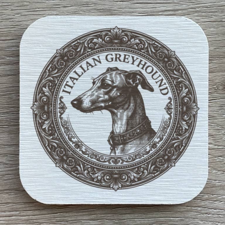 イタリアングレーハウンドのルネサンス肖像画コースターセット