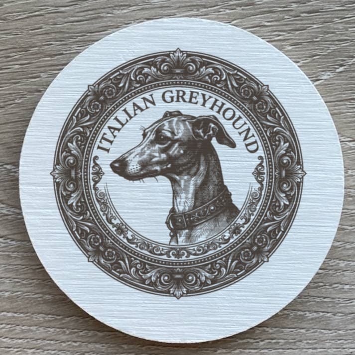 イタリアングレーハウンドのルネサンス肖像画コースターセット 2