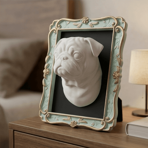 pug Renaissance Portrait Wall Relief