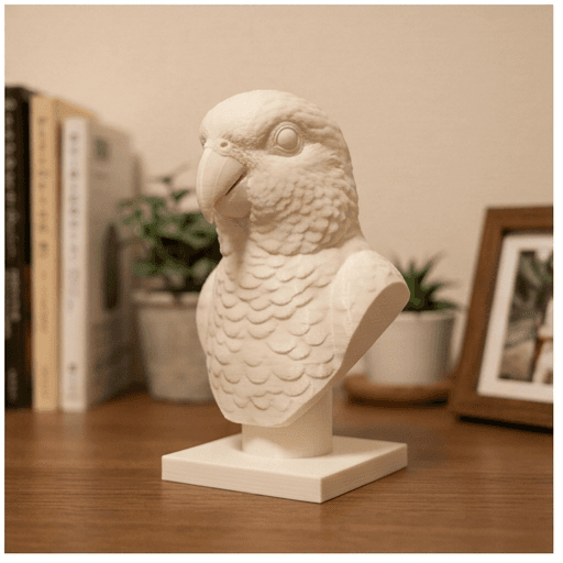 White-bellied Caique Renaissance Portrait Bust Sculpture
