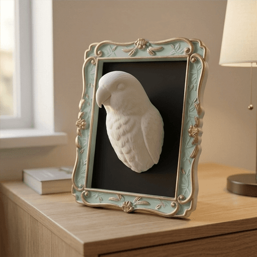 コザクラインコのルネサンス肖像画壁掛けレリーフ