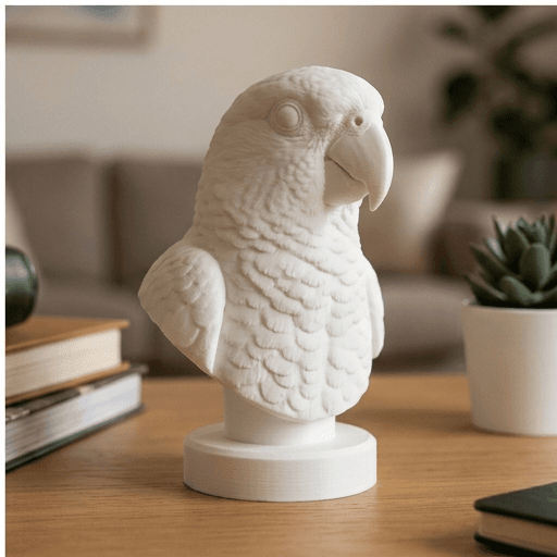 アカハラインコのルネサンス肖像画胸像