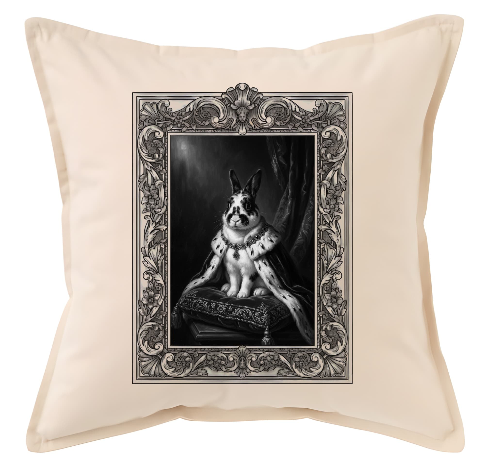 Dutch rabbit Renaissance Portrait Throw Cushion (Framed Design)