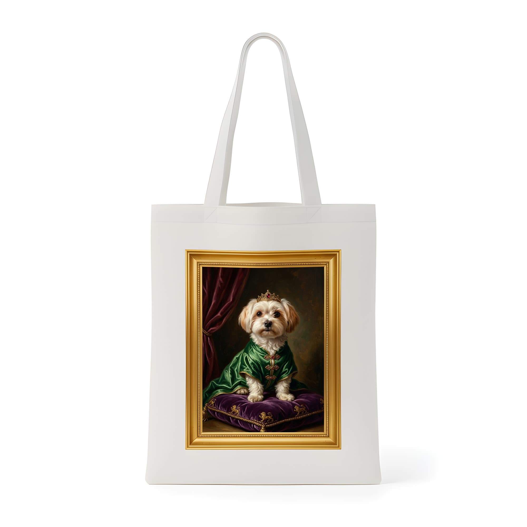 Maltese Renaissance Portrait Tote Bag (Color Print, Framed Design)
