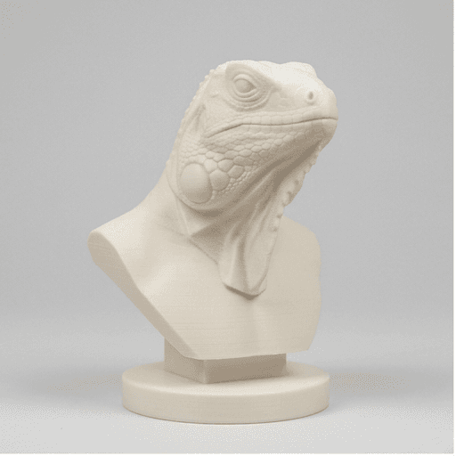 Red Iguana Renaissance Portrait Bust Sculpture 3