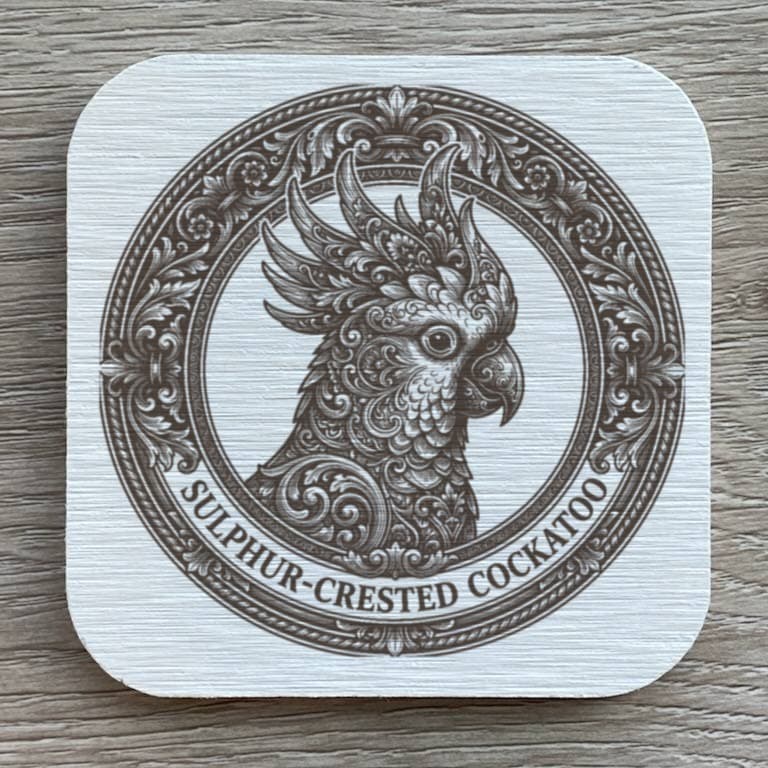 Sulphur-crested Cockatoo Renaissance Portrait Coaster Set