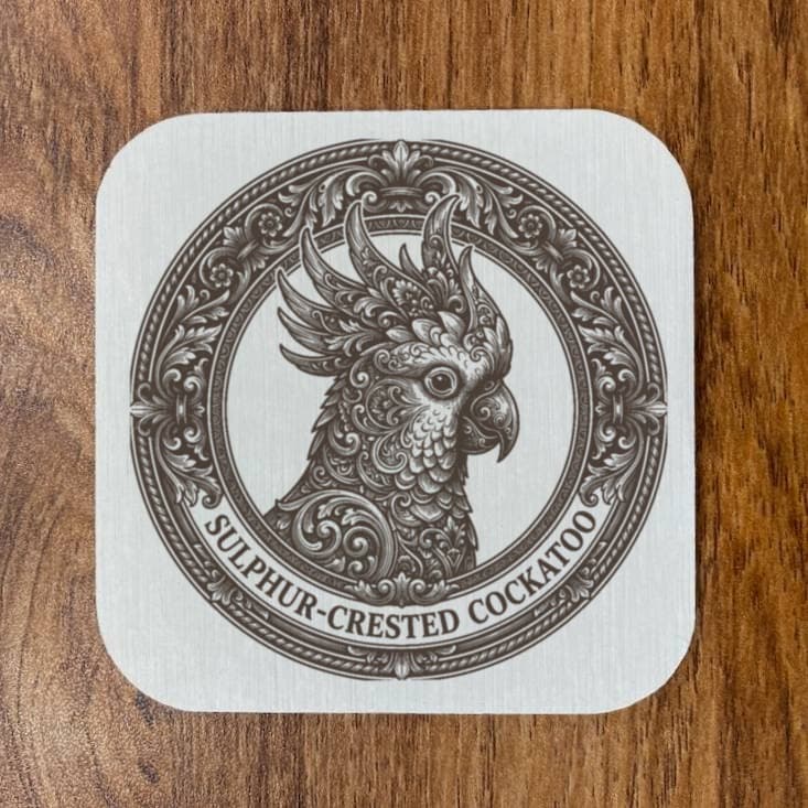 Sulphur-crested Cockatoo Renaissance Portrait Coaster Set 4