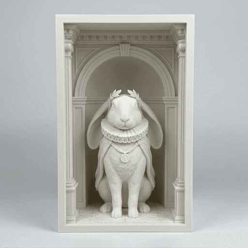 English Lop Renaissance Portrait Booknook Diorama