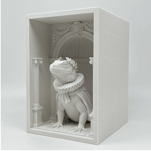Blue Iguana Renaissance Portrait Booknook Diorama 2