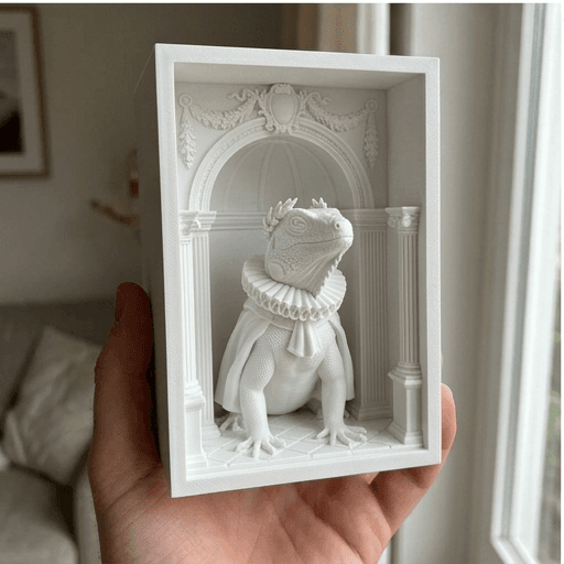 Blue Iguana Renaissance Portrait Booknook Diorama 3