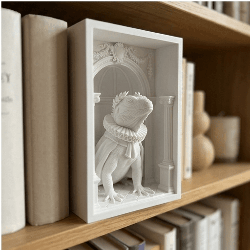 Blue Iguana Renaissance Portrait Booknook Diorama 4