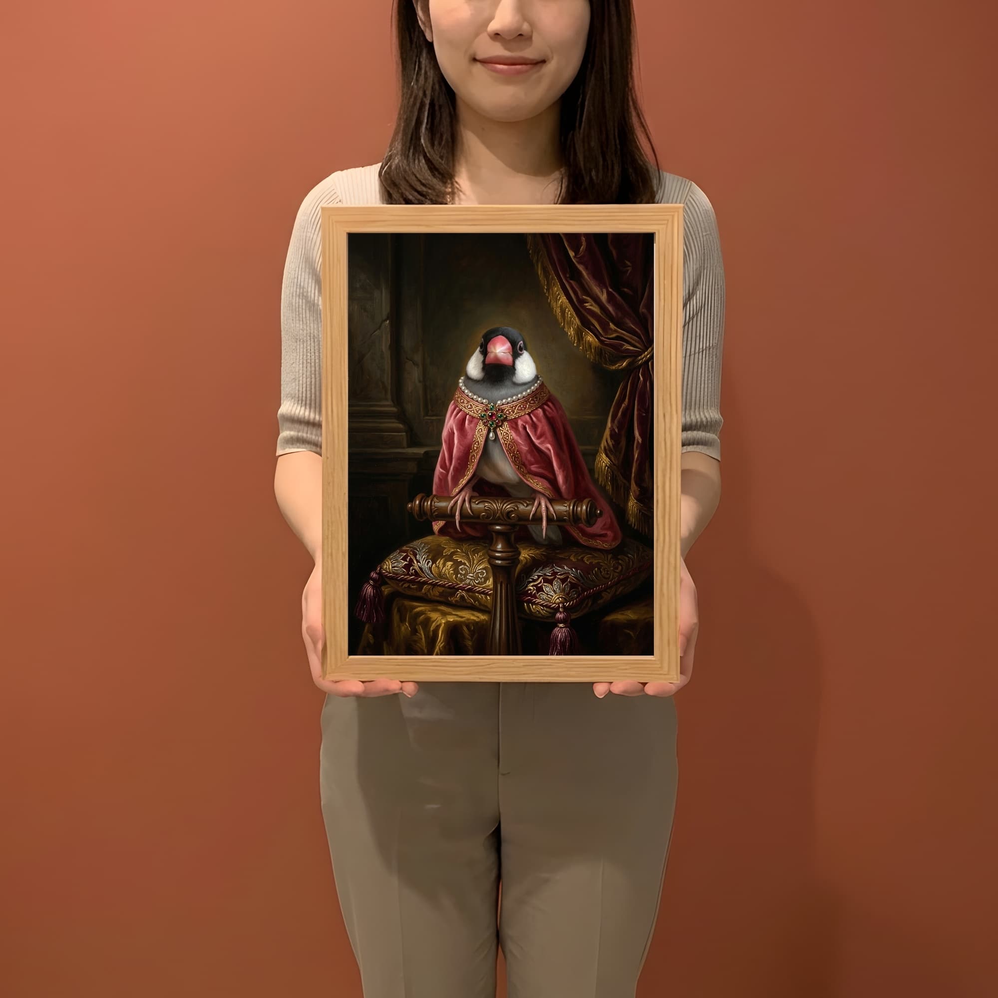 Java sparrow Renaissance Portrait Framed Art Print (A4) 2