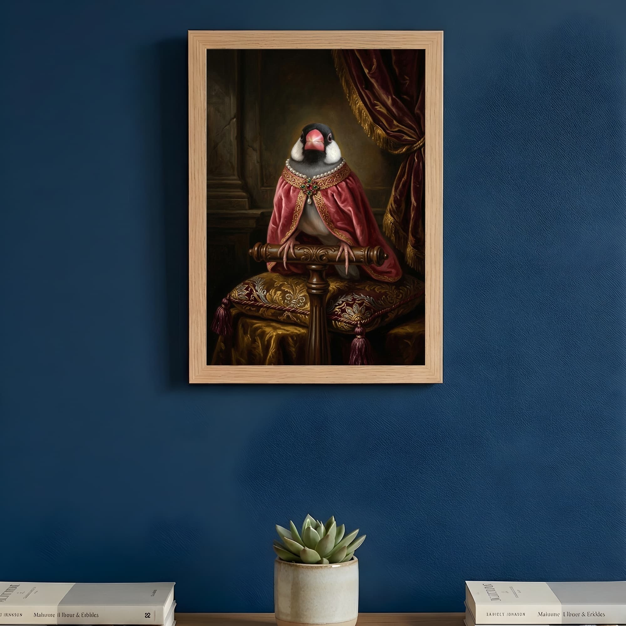Java sparrow Renaissance Portrait Framed Art Print (A4) 3
