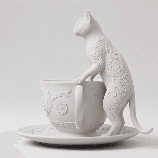 Egyptian Mau Renaissance Portrait Trinket Tray (Matte White) 4