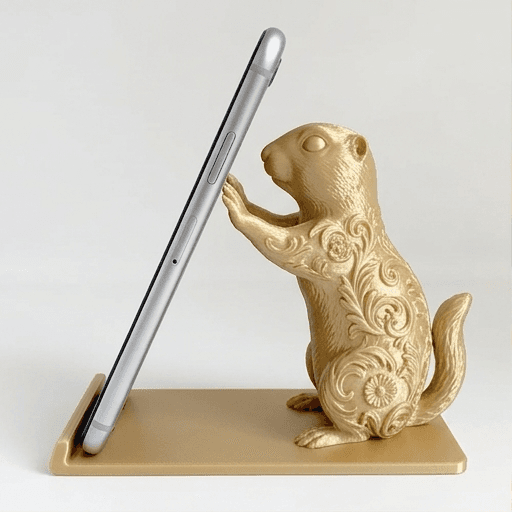 リチャードソンジリスのルネサンス肖像画スマホスタンド(シルクゴールド)
