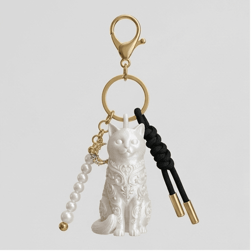 Himalayan Renaissance Portrait Keychain (Pearl White)