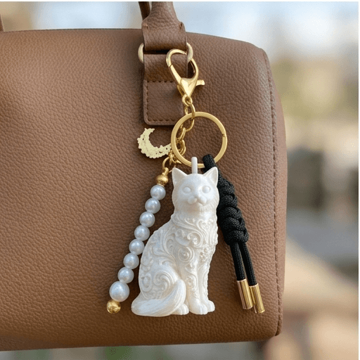 Himalayan Renaissance Portrait Keychain (Pearl White) 3