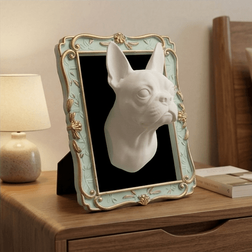 Boston terrier Renaissance Portrait Wall Relief