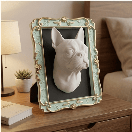 Boston terrier Renaissance Portrait Wall Relief