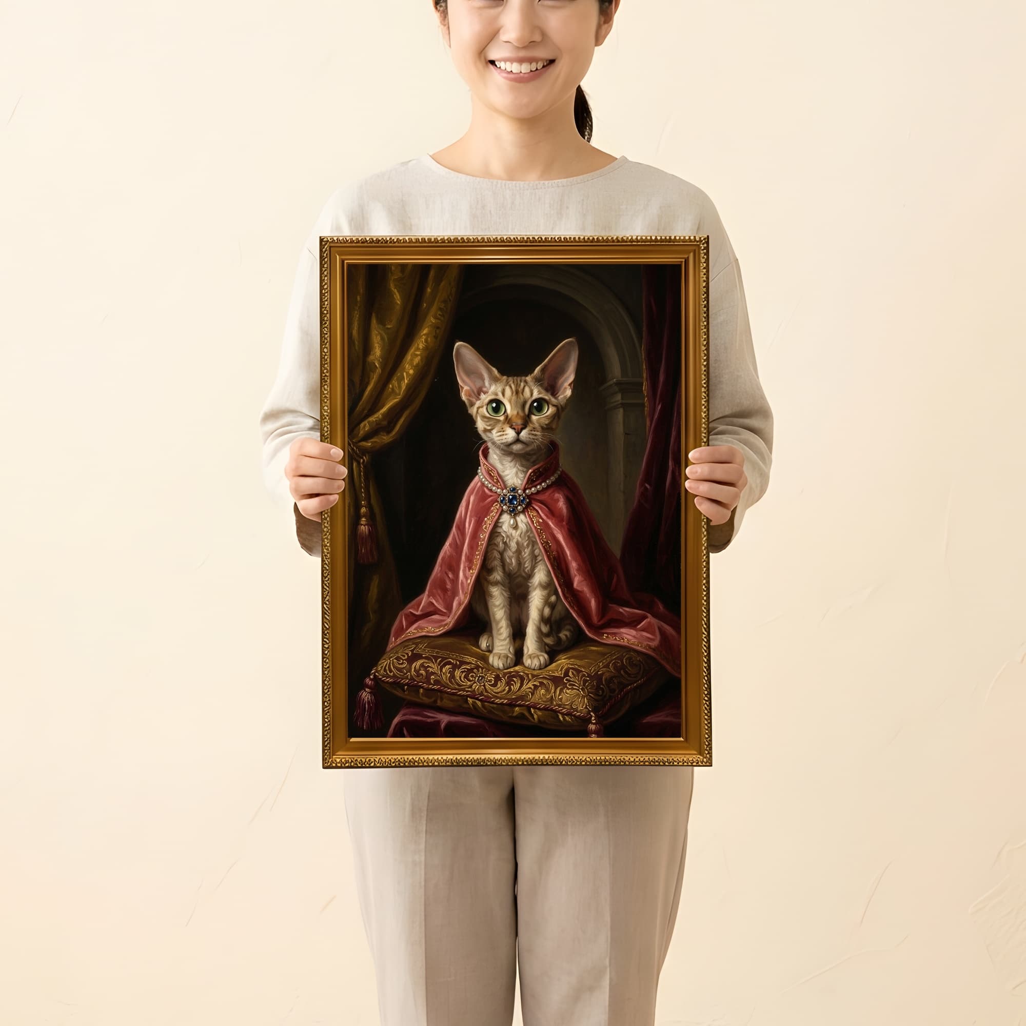 デボンレックスのルネサンス肖像画額装プリント(A3サイズ) 2