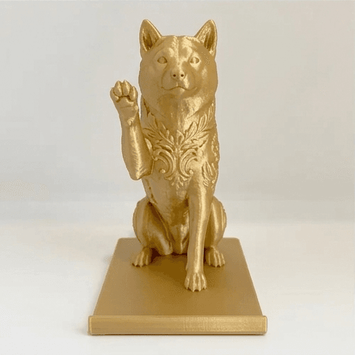 柴犬のルネサンス肖像画スマホスタンド(シルクゴールド) 3