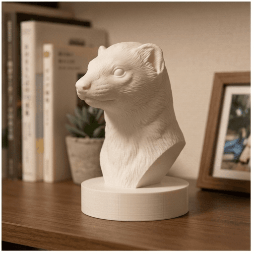 Ferret Renaissance Portrait Bust Sculpture