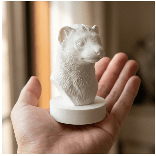 Ferret Renaissance Portrait Bust Sculpture 2