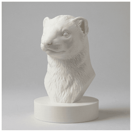 Ferret Renaissance Portrait Bust Sculpture 3