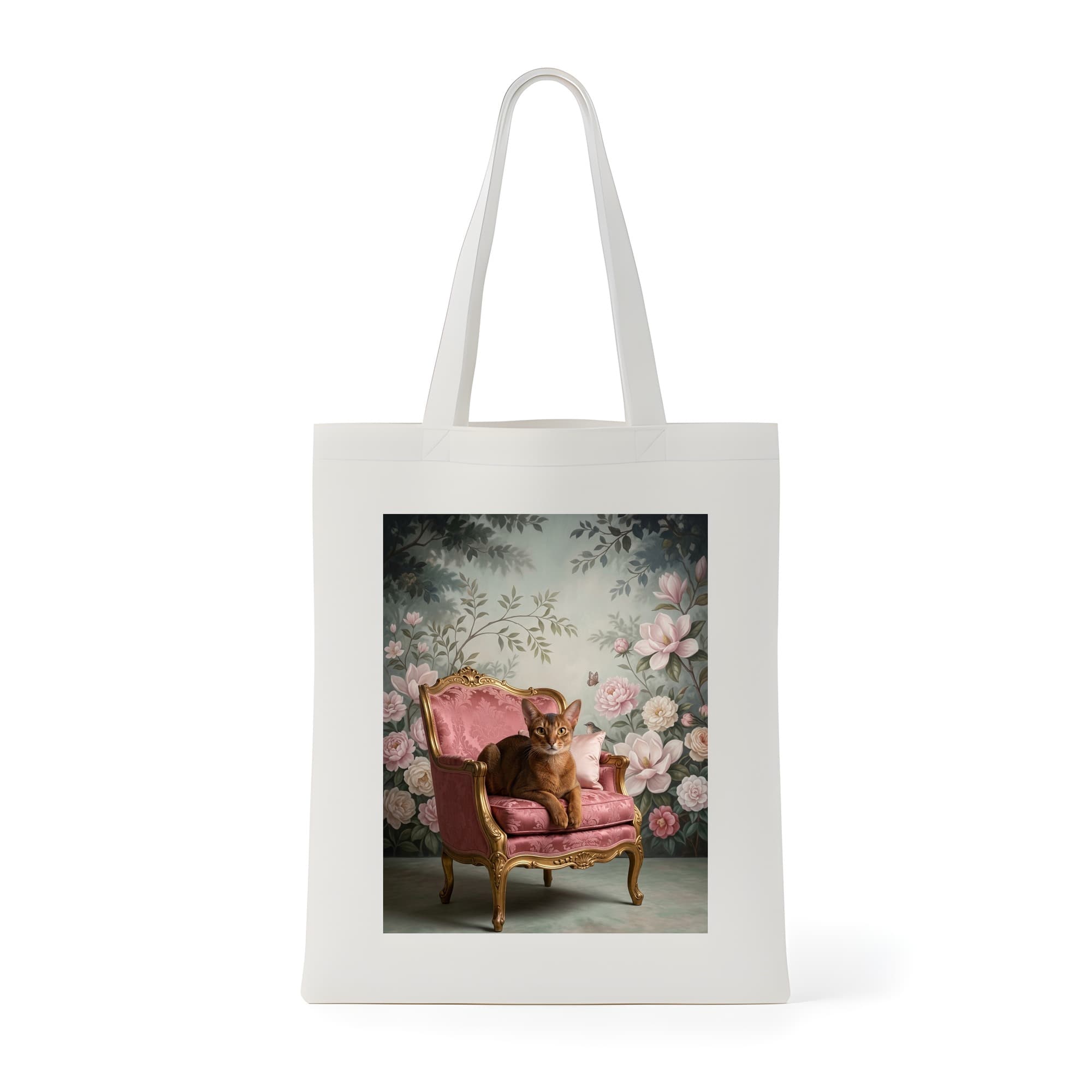 Abyssinian Shabby Pink Oil-Painting Rococo Tote Bag