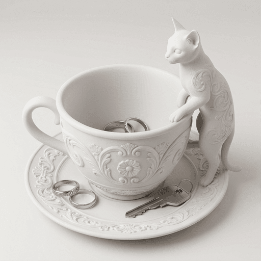 Abyssinian Renaissance Portrait Trinket Tray (Matte White)