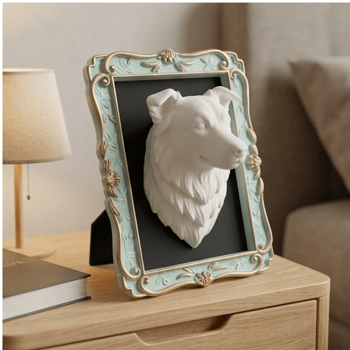 border collie Renaissance Portrait Wall Relief