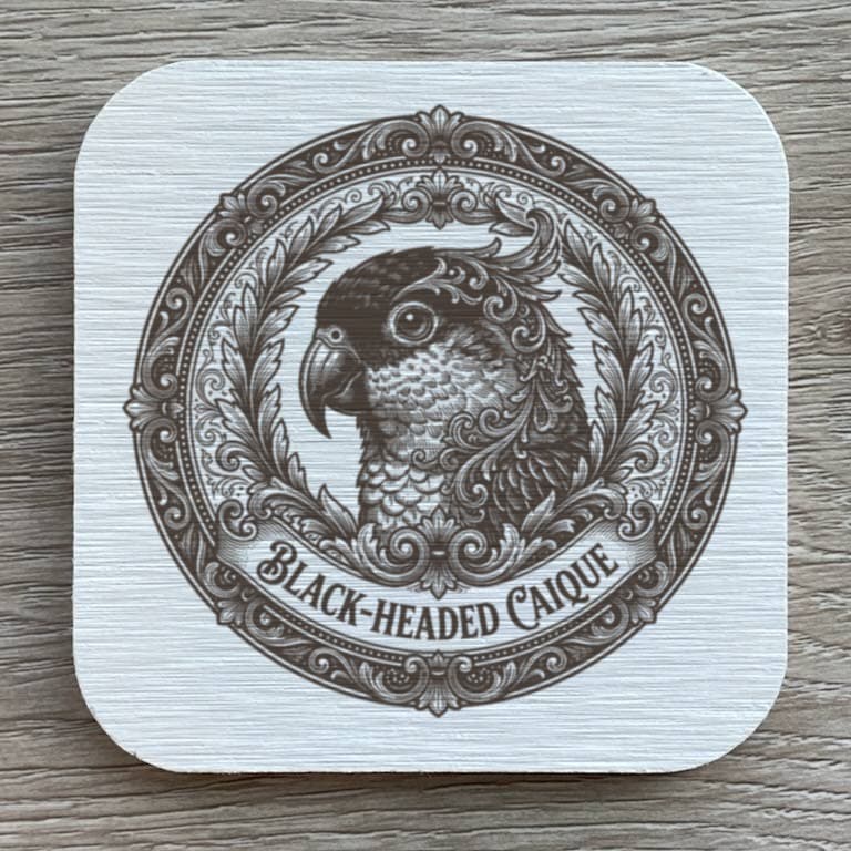 ズグロシロハラインコのルネサンス肖像画コースターセット
