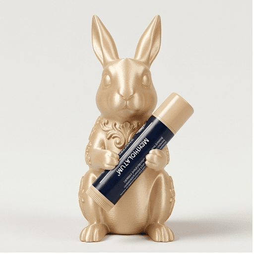 Satin rabbit Renaissance Portrait Lip Balm Case (Silky Gold)