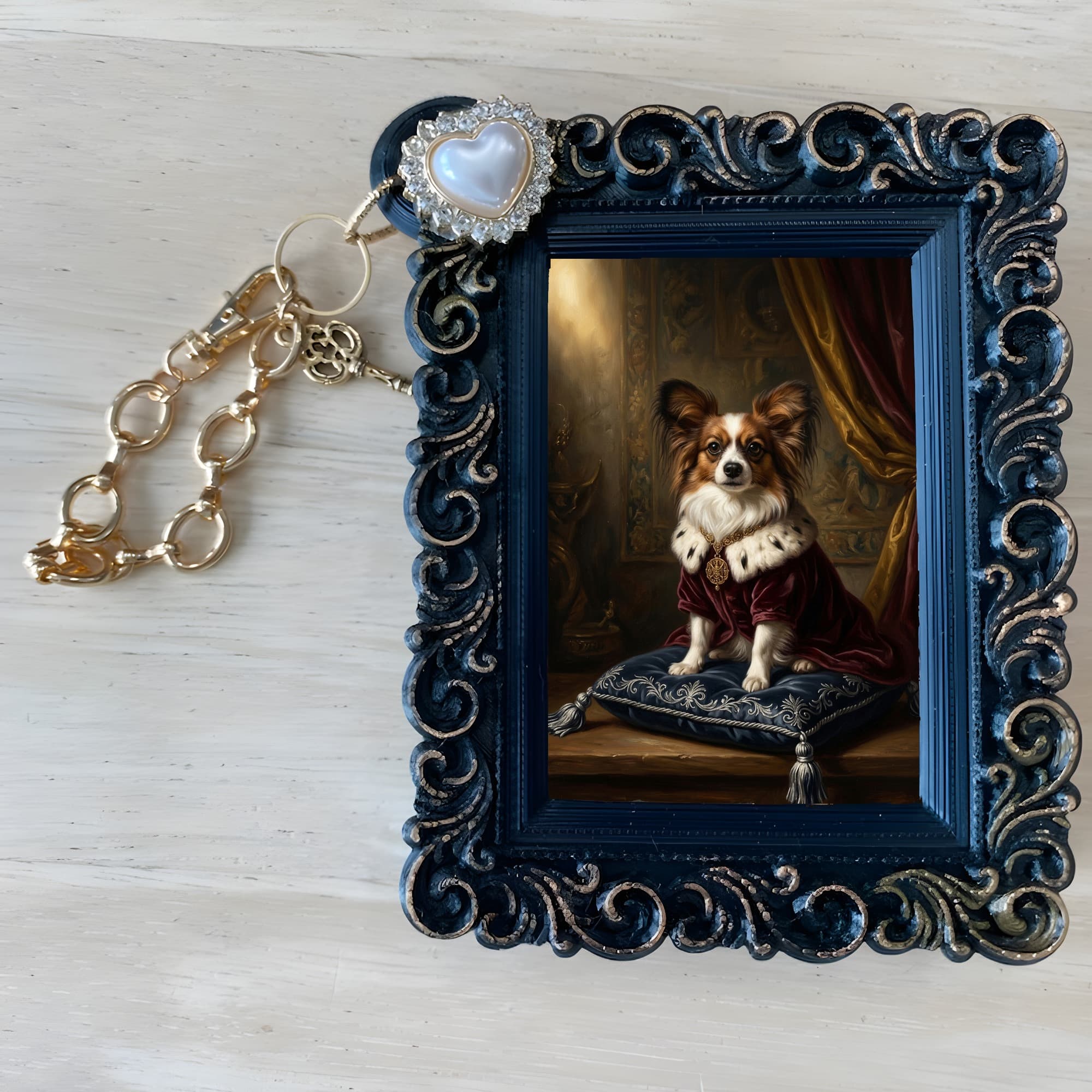 papillon Renaissance Portrait Bag Charm (Black) 4